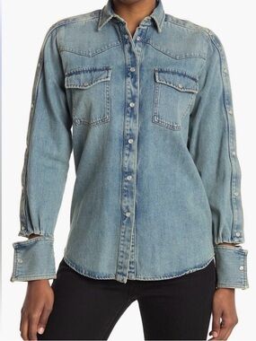 Valentino Light Blue Denim Jacket with White Tags